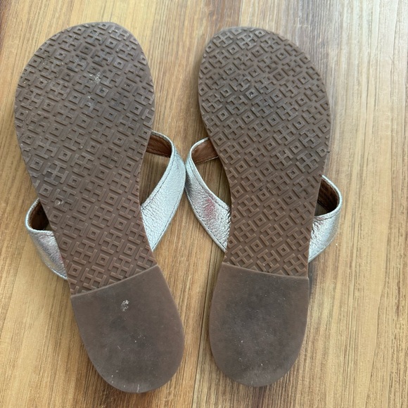 Tory Burch Silver and Gold Flip Flops - Picture 4 of 4